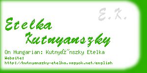 etelka kutnyanszky business card